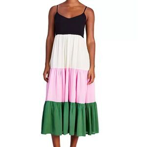 Kate Spade New York Color Block Tiered Midi Dress, Size S